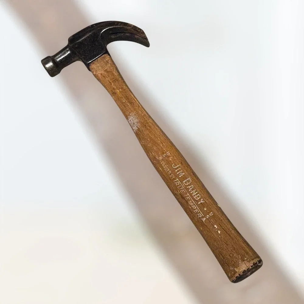 VTG Jim Dandy True Temper 12in‎ Claw Hammer Black Steel Wood Handle USA Patina
